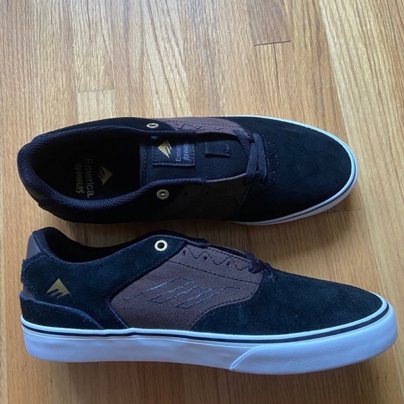 NEW Emerica The Reynolds Low Vulc in Black/Brown/Grey Men’s Size 9.5 - Picture 2 of 7